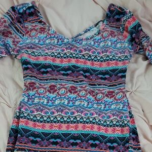 Long sleeve colorful dress